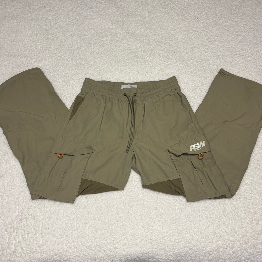 Pacsun Men Green Color Block Baggy Cargo Pants